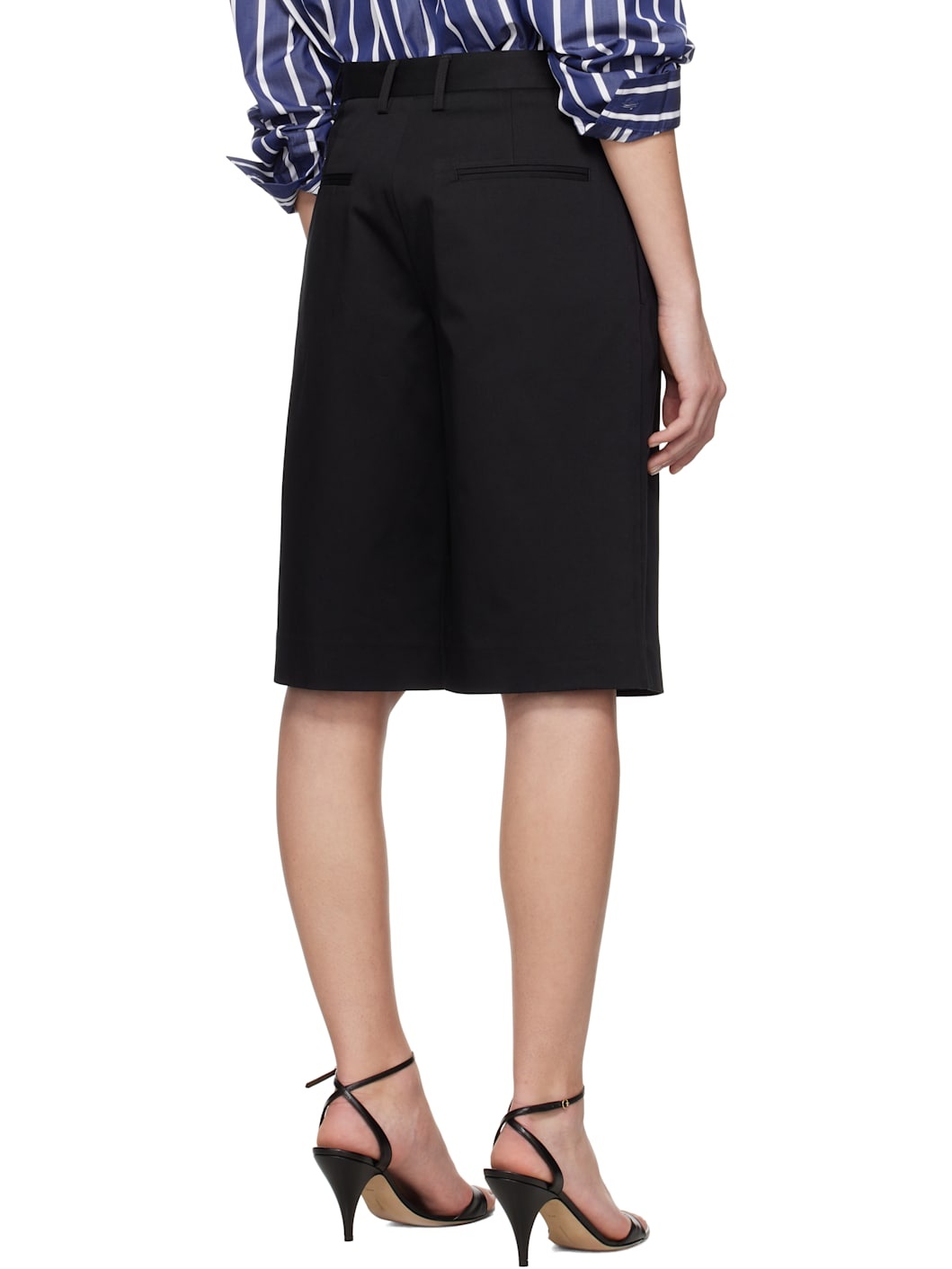 Black Long Chino Shorts - 3