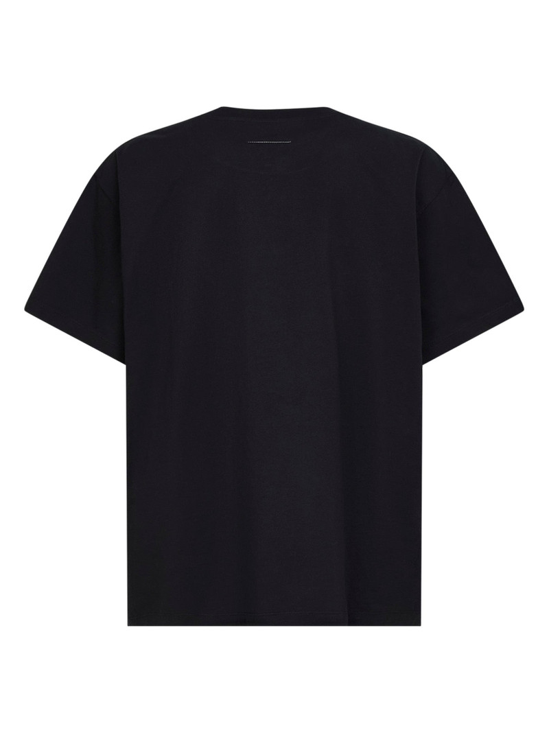 MM6 Maison Margiela Black cotton jersey numeric T-shirt outlook