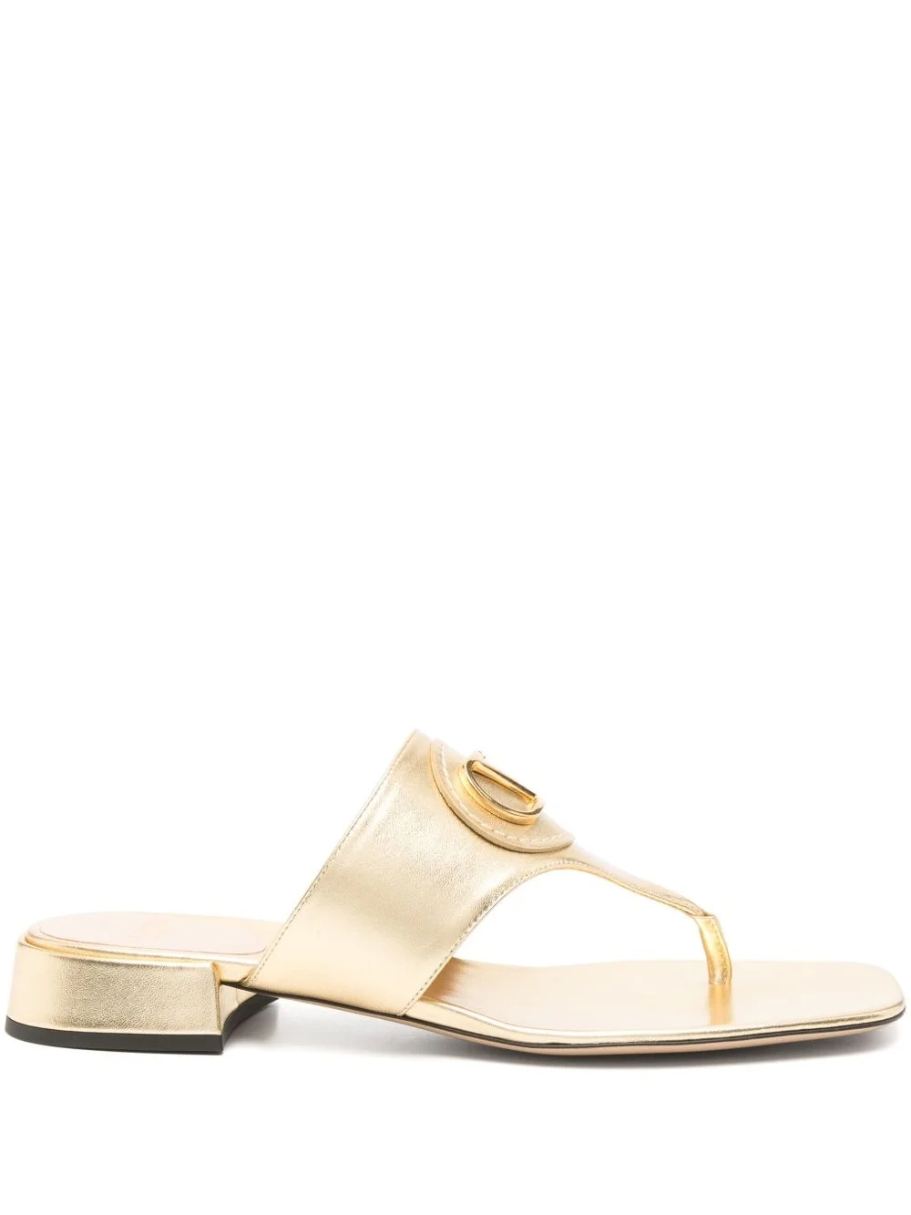 VLogo leather sandals - 1