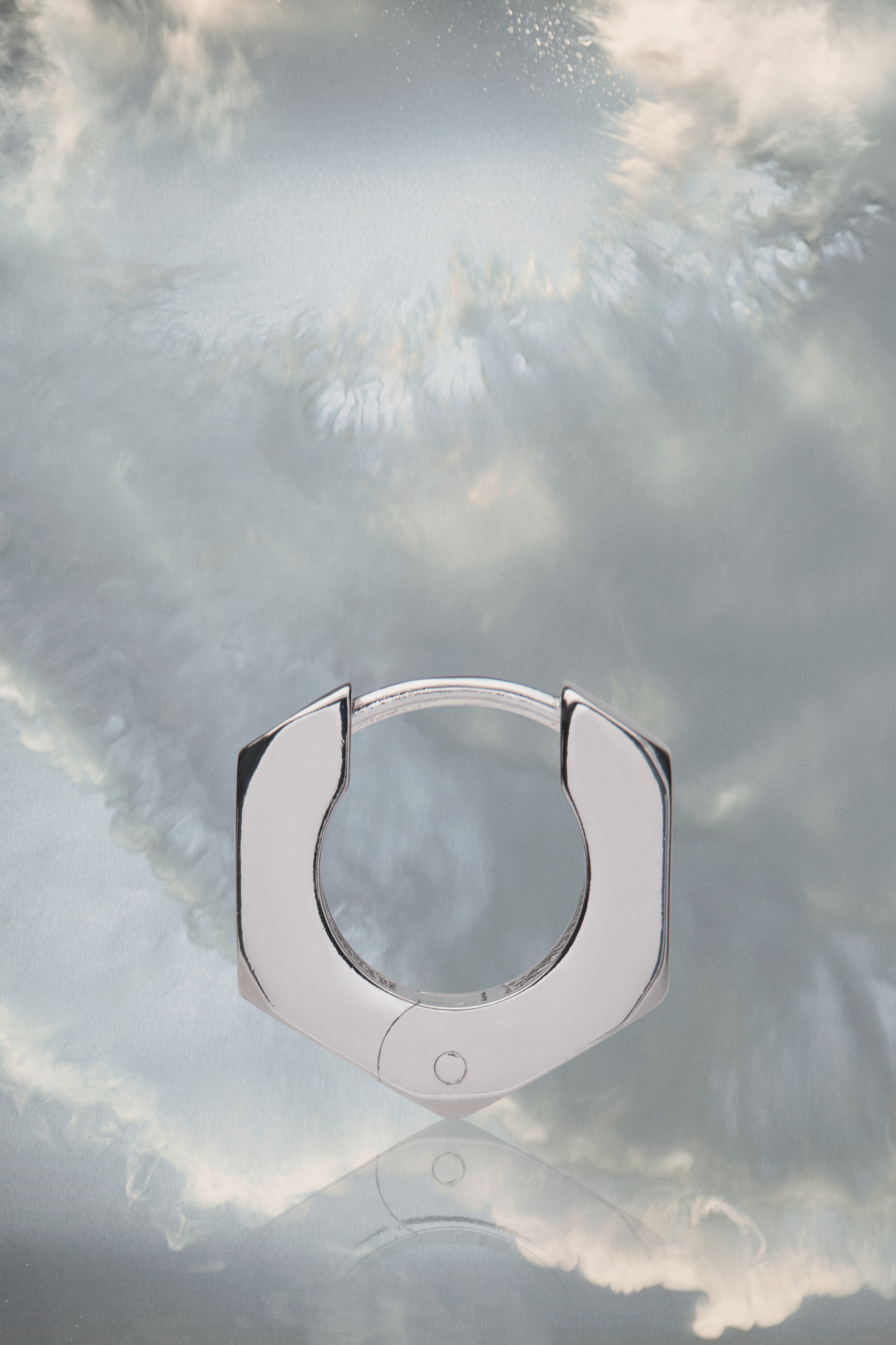Bolt and nut hoop earring - 3