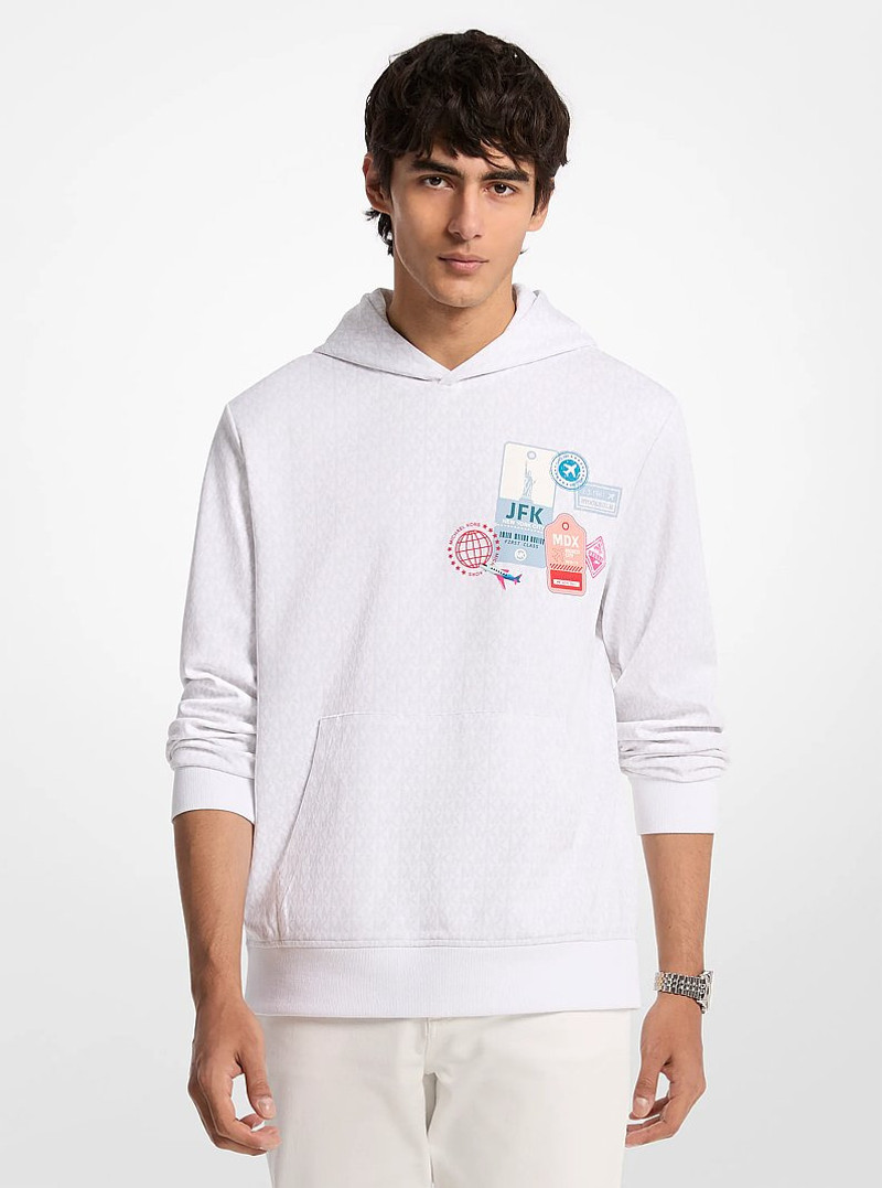 Embellished Signature Logo Cotton Blend Hoodie 1