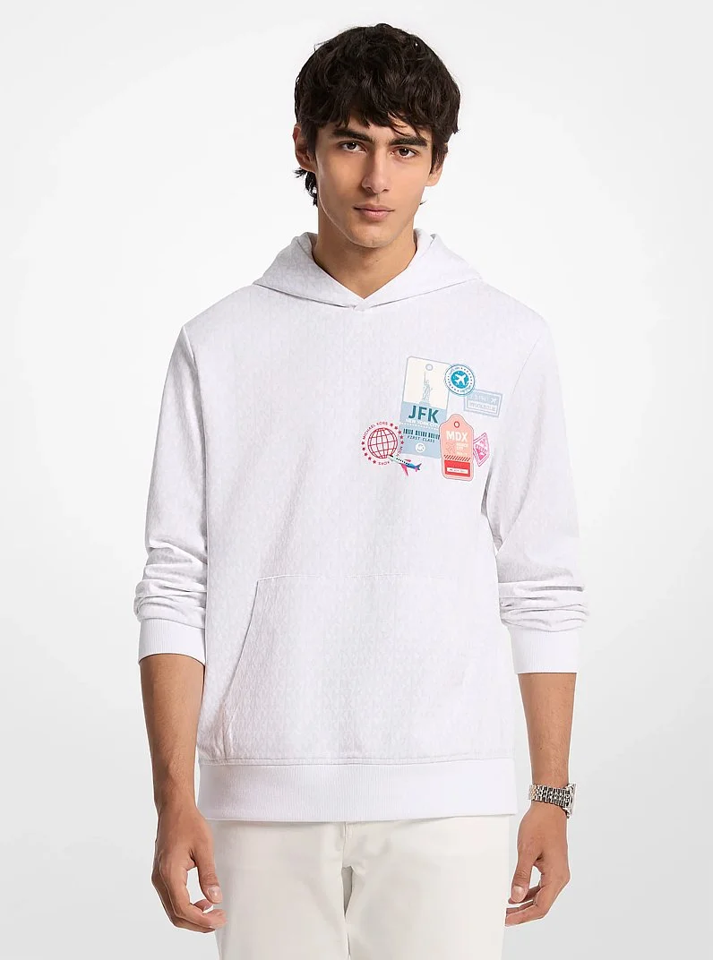 Embellished Signature Logo Cotton Blend Hoodie - 1