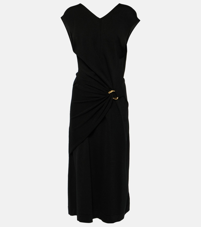 gathered sleeveless midi dress - 1