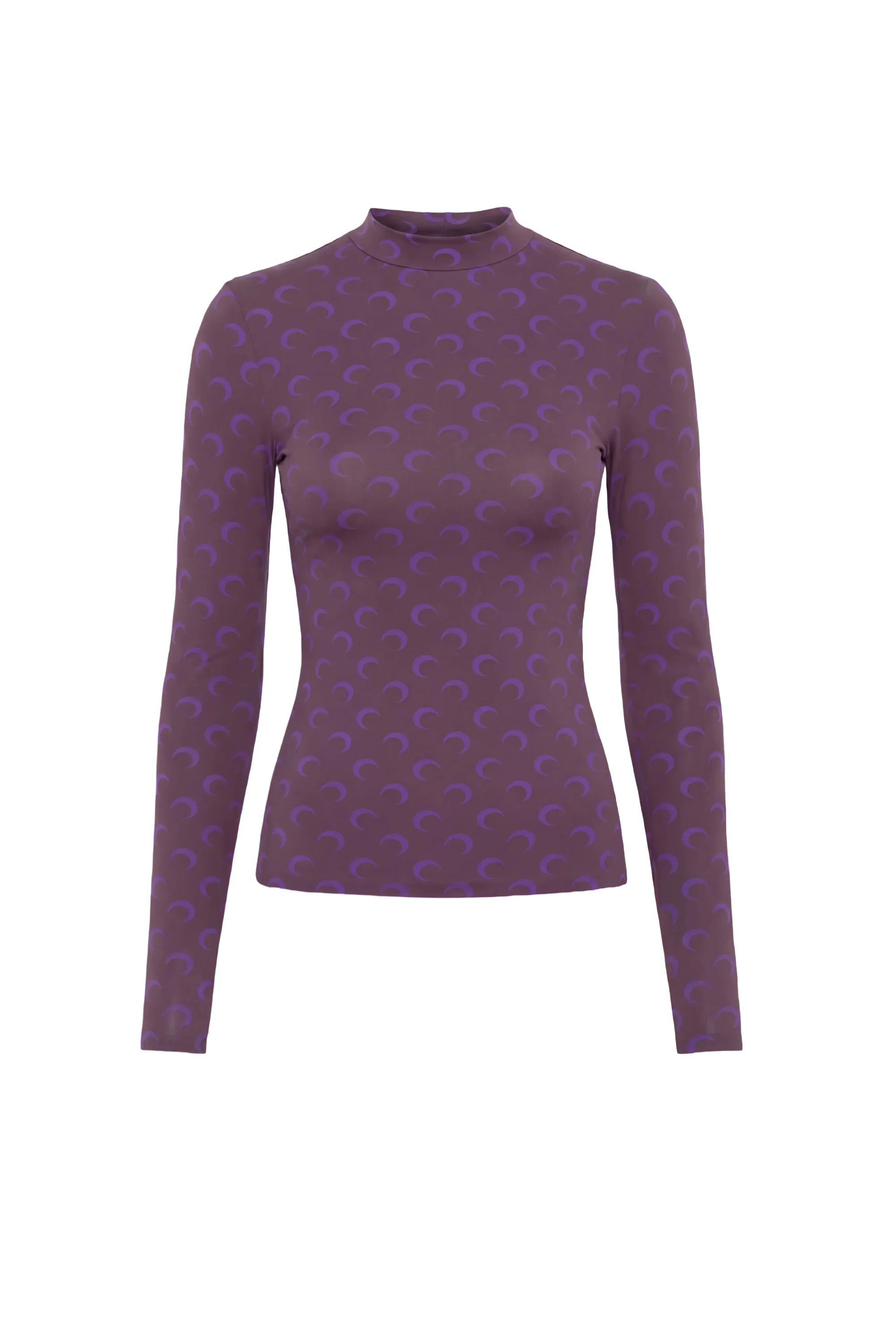 MOON PRINTED JERSEY LS HIGHNECK TOP - 1