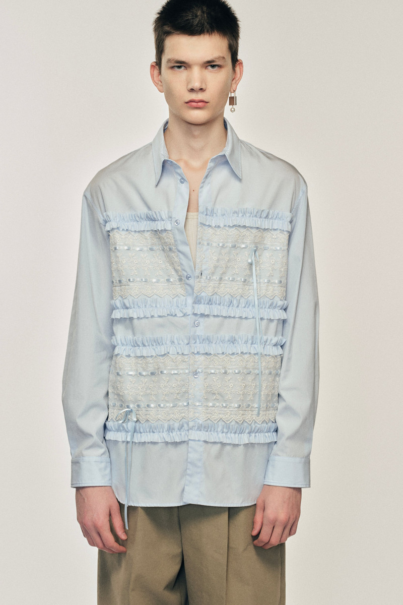 Lace Ribbon Trim Easy Shirt 4