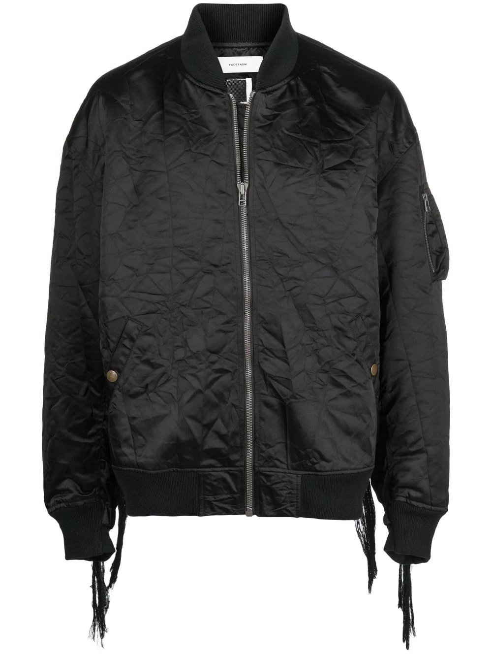 crushed nylon bomber jacket - 1