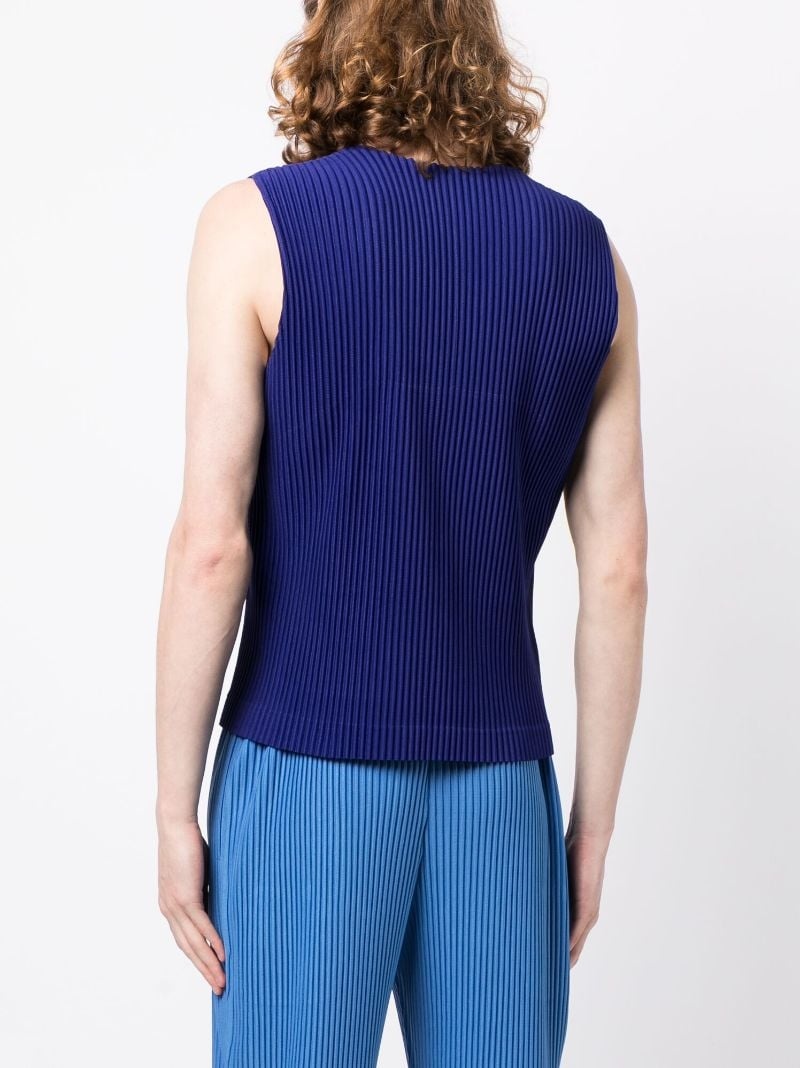 pleated V-neck vest - 4