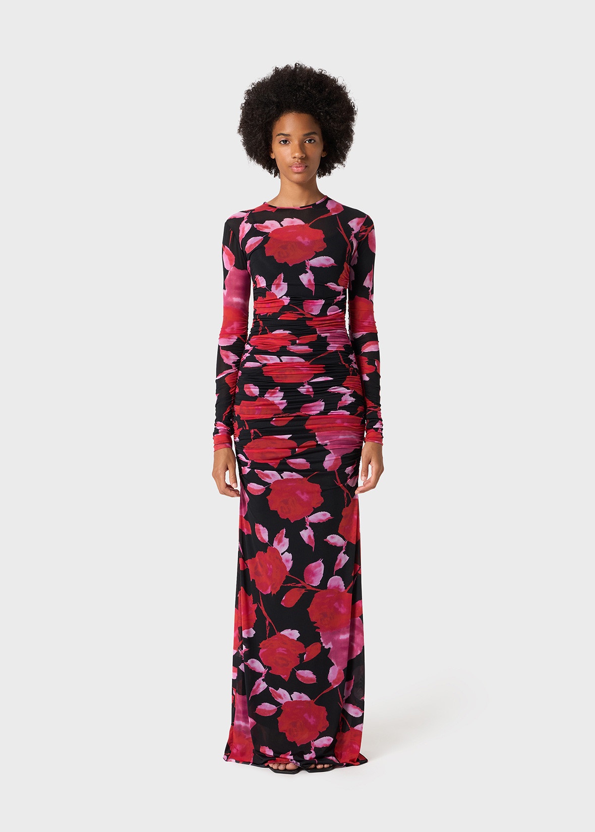 Blumarine LONG DRESS IN JERSEY WITH FLORAL PRINT - 2A610A-F9903 | REVERSIBLE