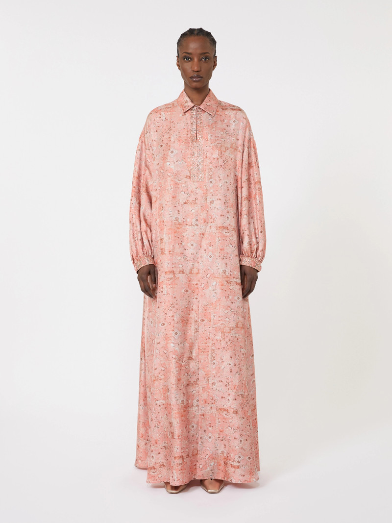 PECORA Printed twill kaftan dress - CORAL 3
