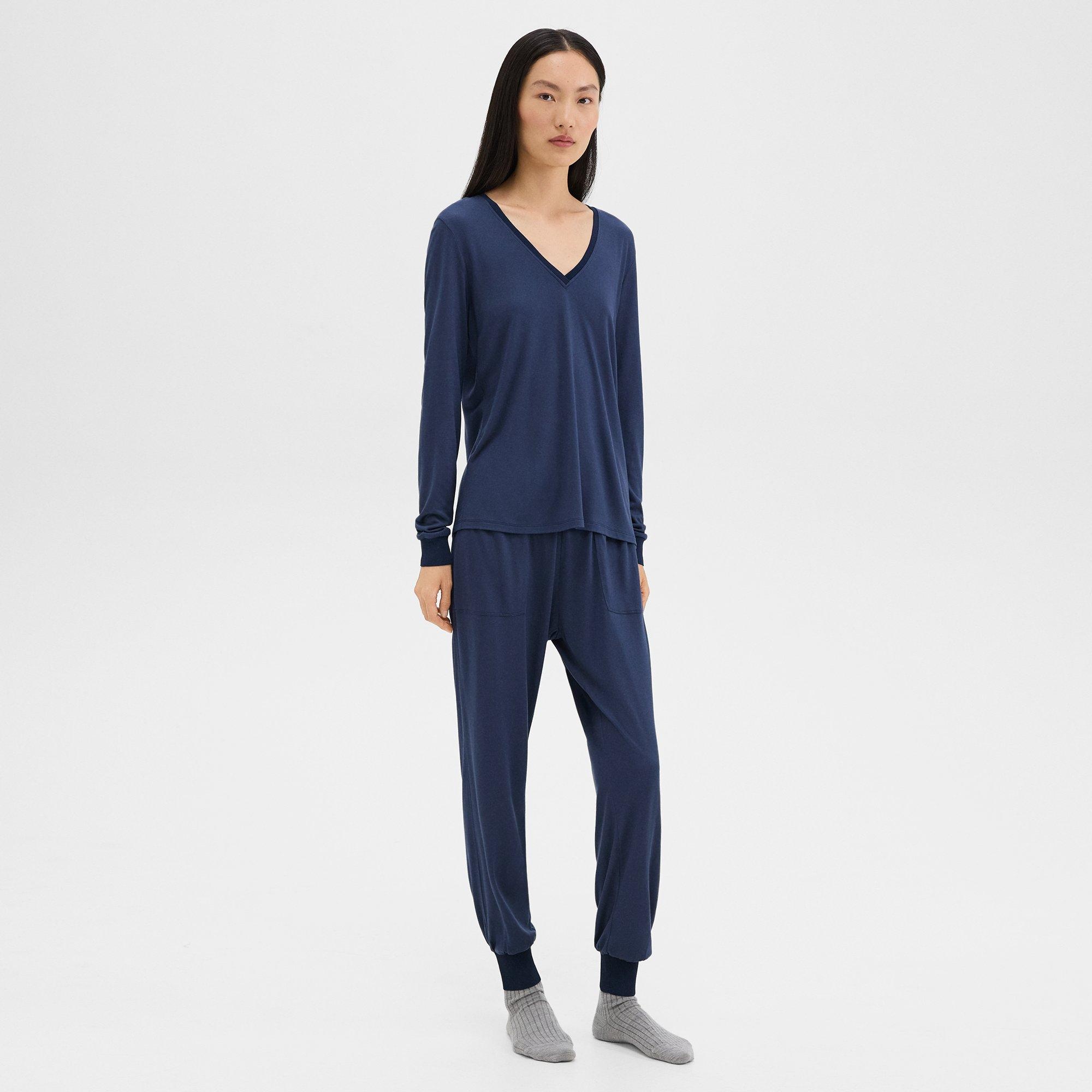 Ribbed Cuff Jogger in Silk-Modal - 3