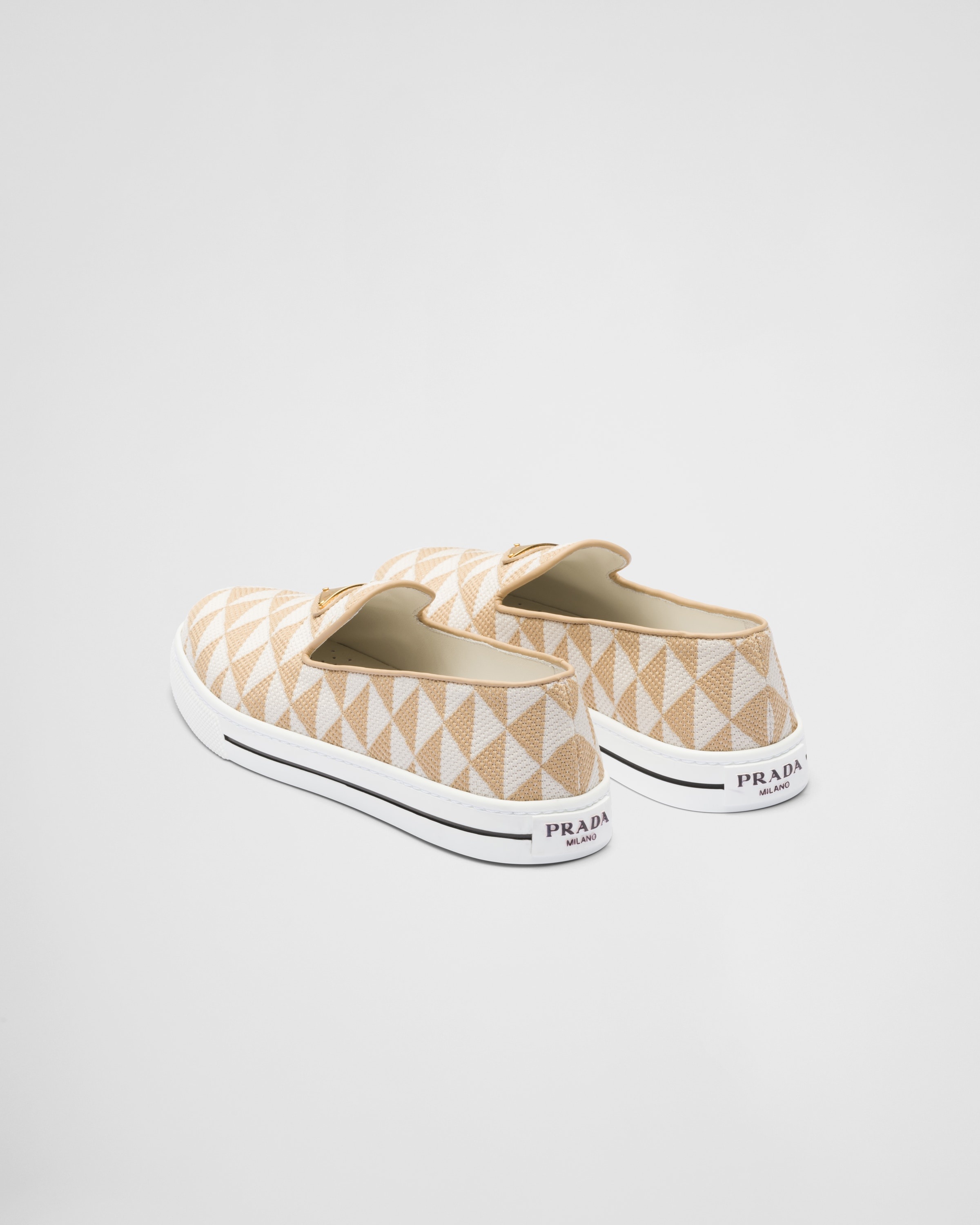 Embroidered fabric slip-on shoes - 5