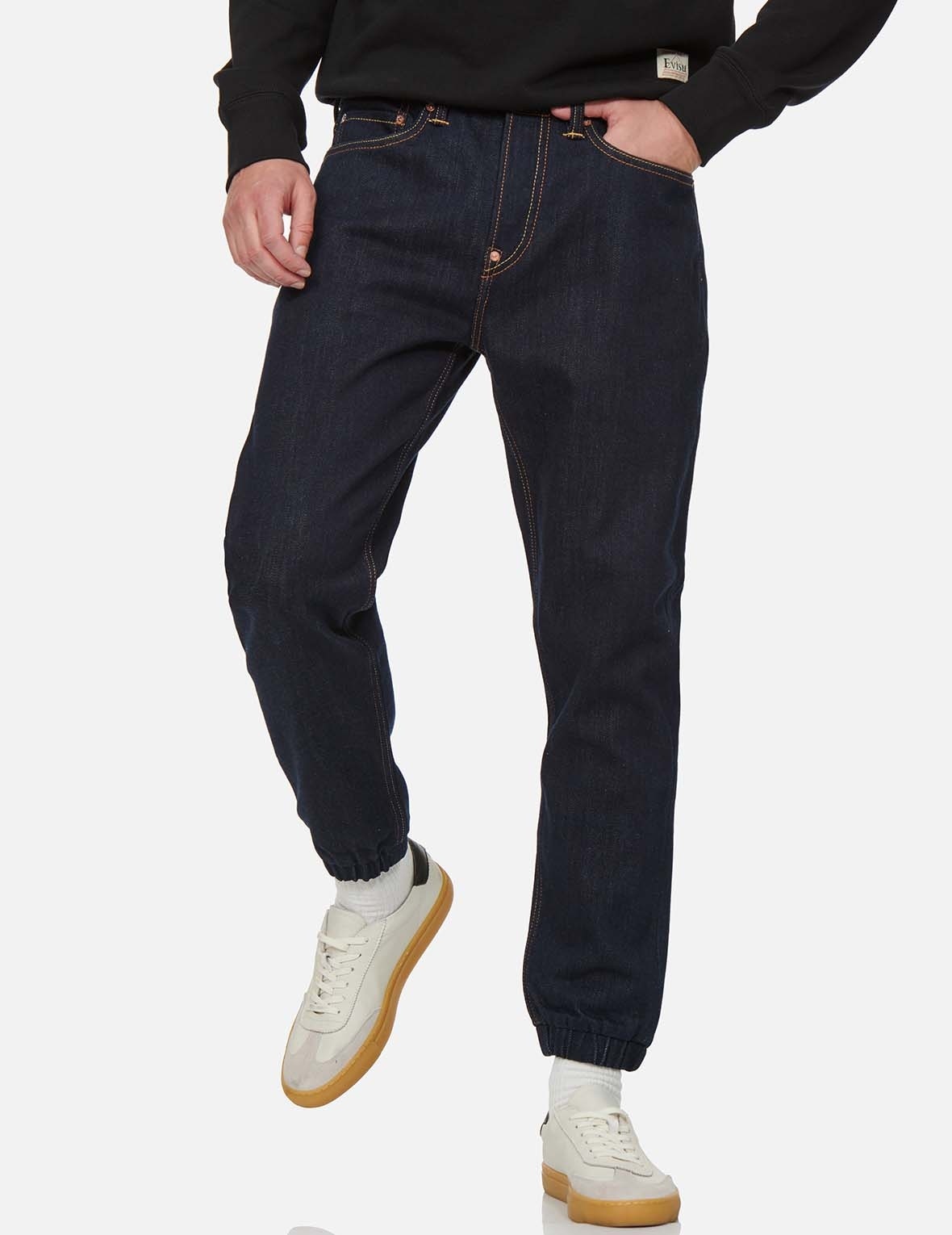 GODHEAD AND DARUMA CALLIGRAPHY POCKET DENIM JOGGER PANTS - 4