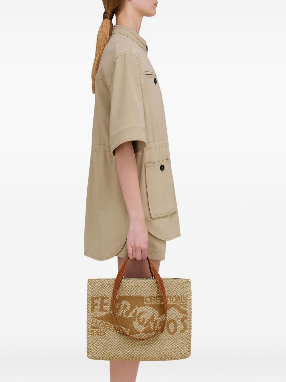 large logo-embroidered tote bag - 2
