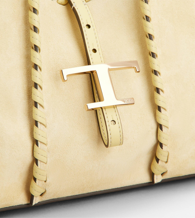 T TIMELESS SHOPPING BAG IN SUEDE MINI - YELLOW 5