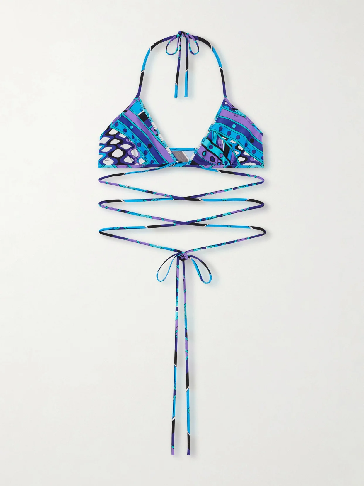 Printed Triangle Bikini Top - 1