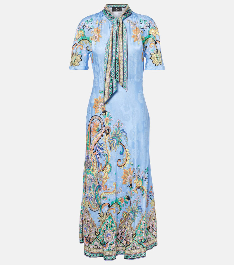 Paisley satin midi dress - 1