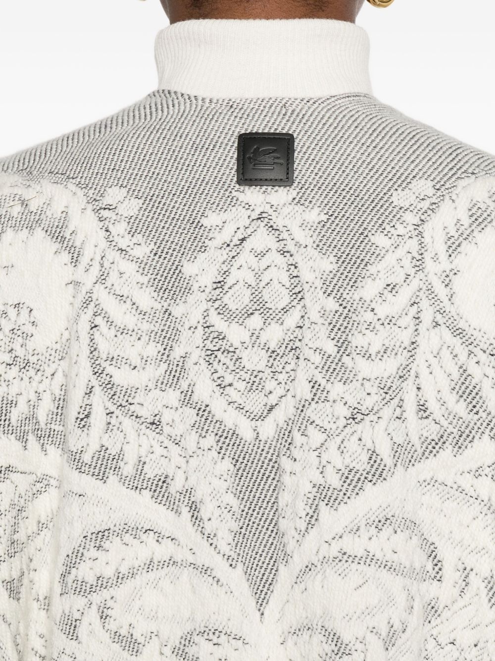 paisley-pattern fringed poncho - 5