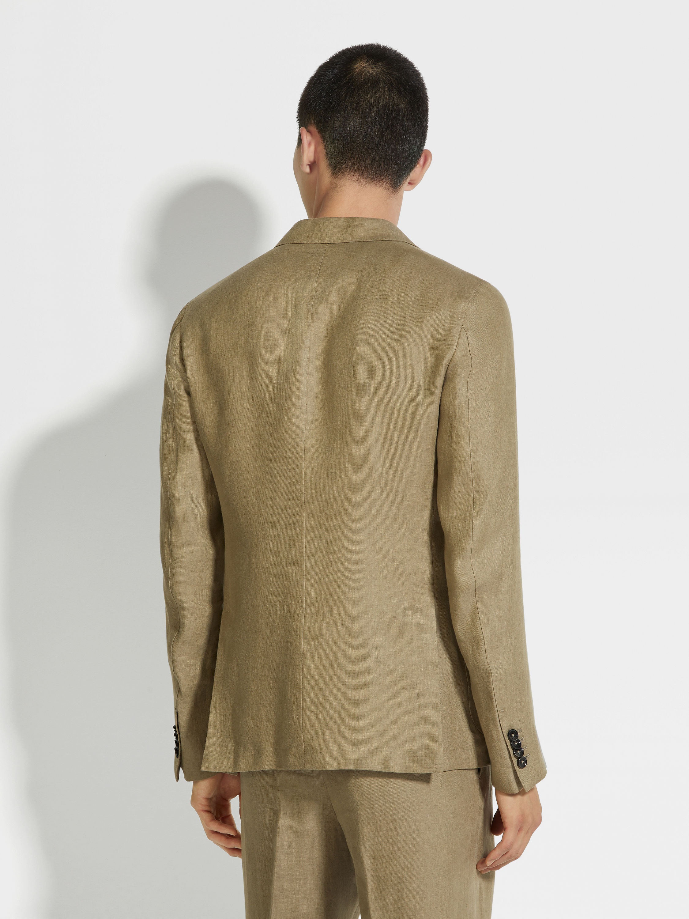 OLIVE GREEN OASI LINO SHIRT JACKET - 5