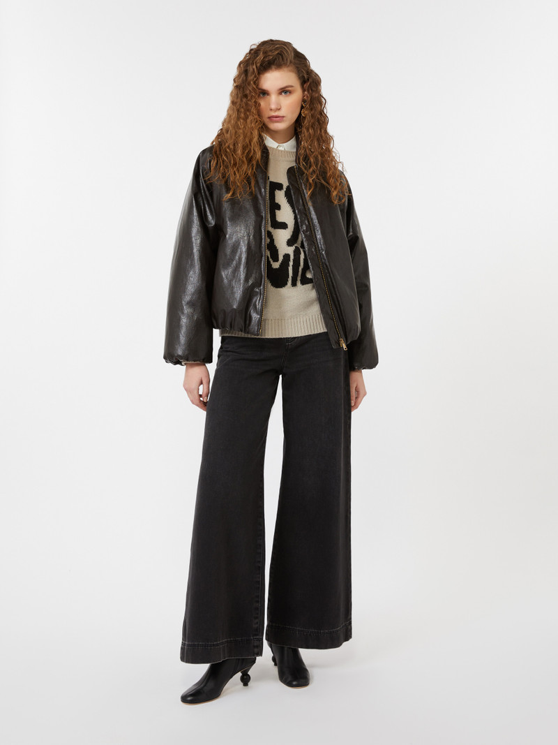 WEEKEND Max Mara POTENTE Cropped coated jersey bomber jacket outlook