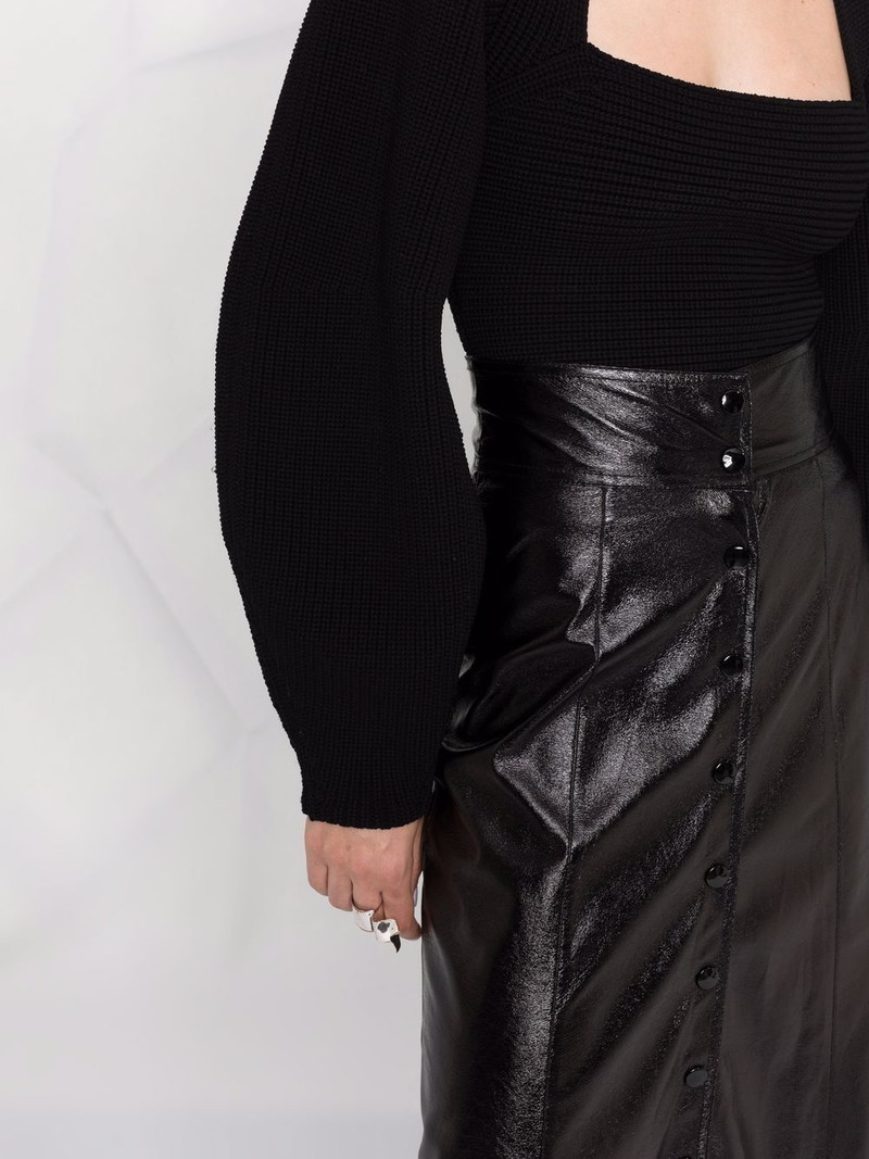 Baxomili faux leather midi skirt 5