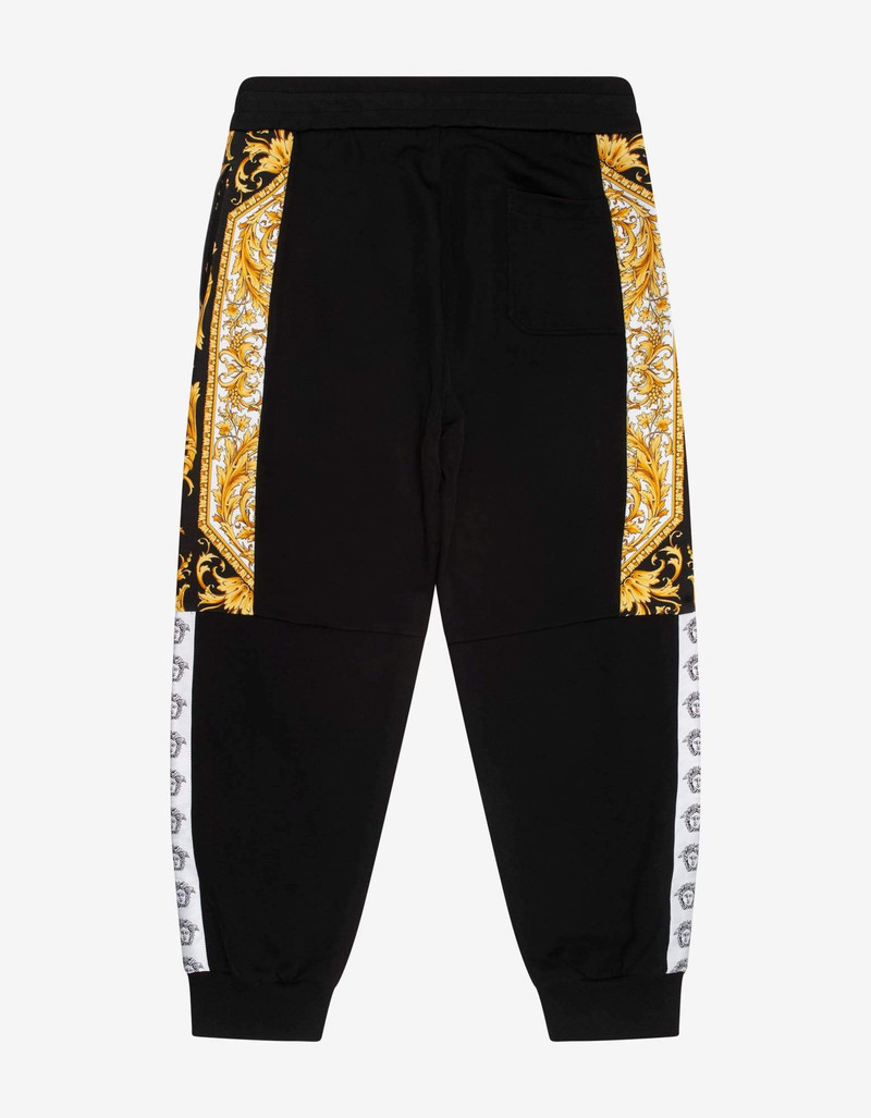 VERSACE Versace Black Barocco Insert Sweat Pants outlook