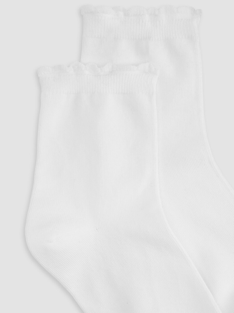 EILEEN FISHER Cotton Rib Scallop Edge Short Crew Sock outlook