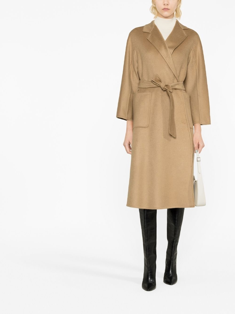 belted cashmere trench coat - 2