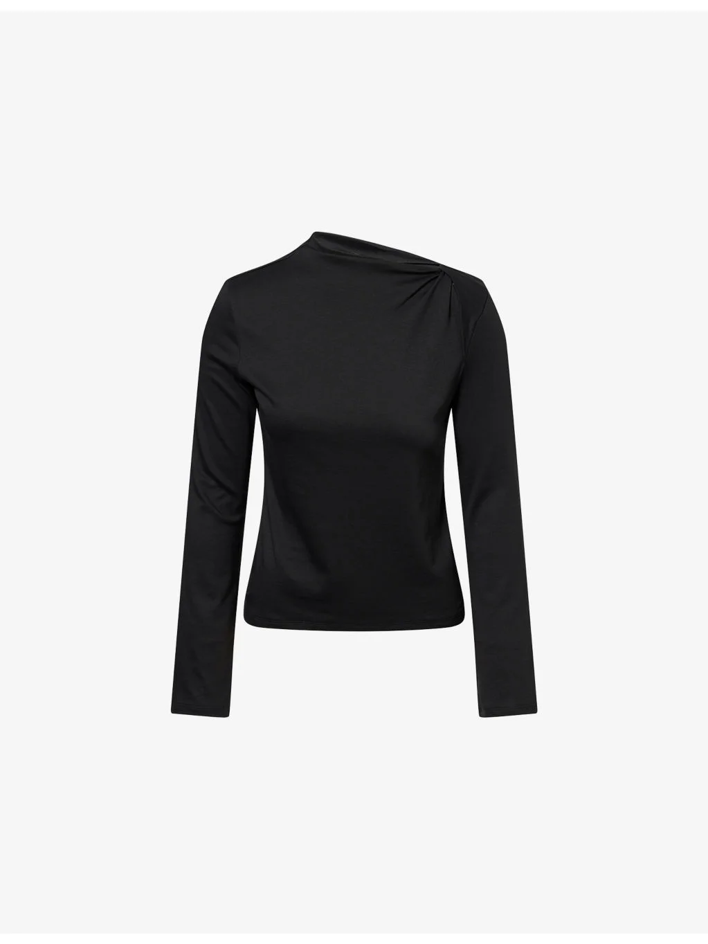 Twisted Slash-Neck Cotton Top - 1