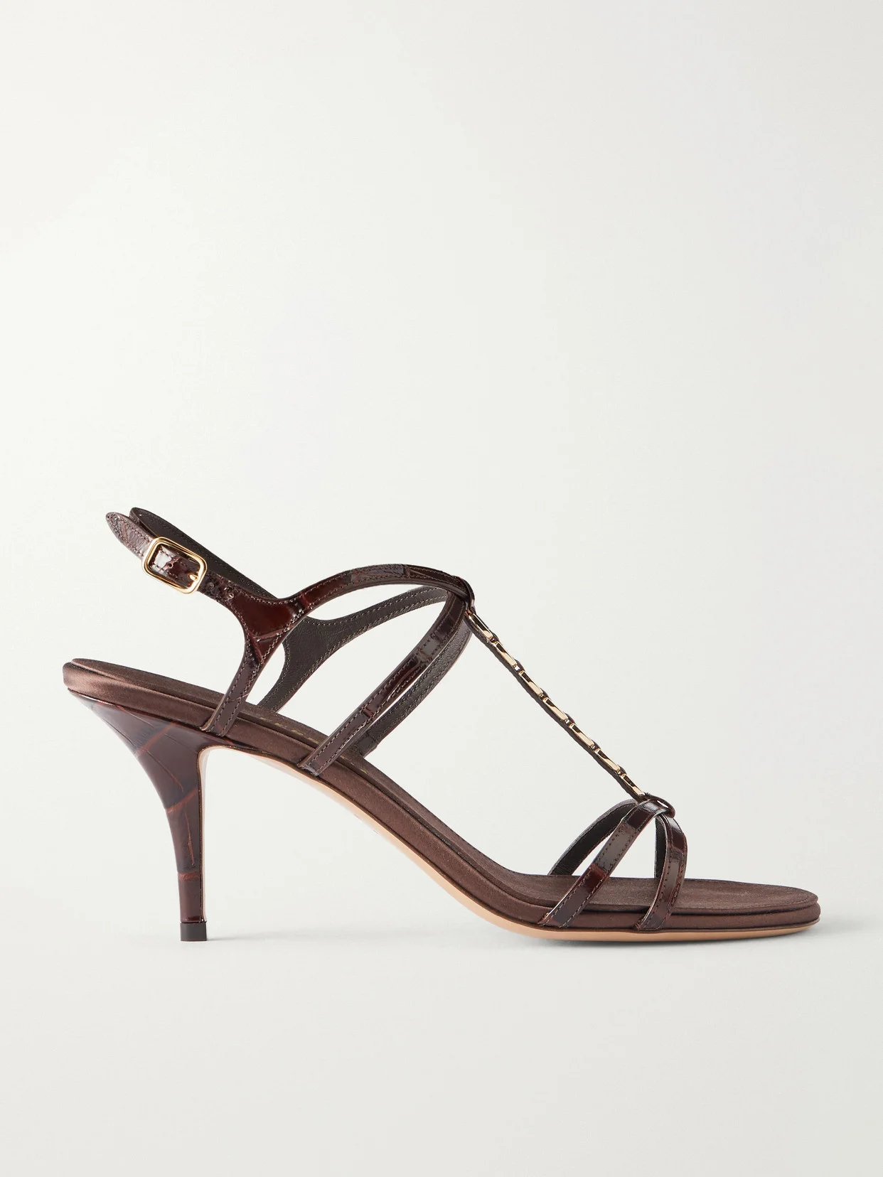 Tiane 70 Embellished Croc-effect Leather Sandals - 1
