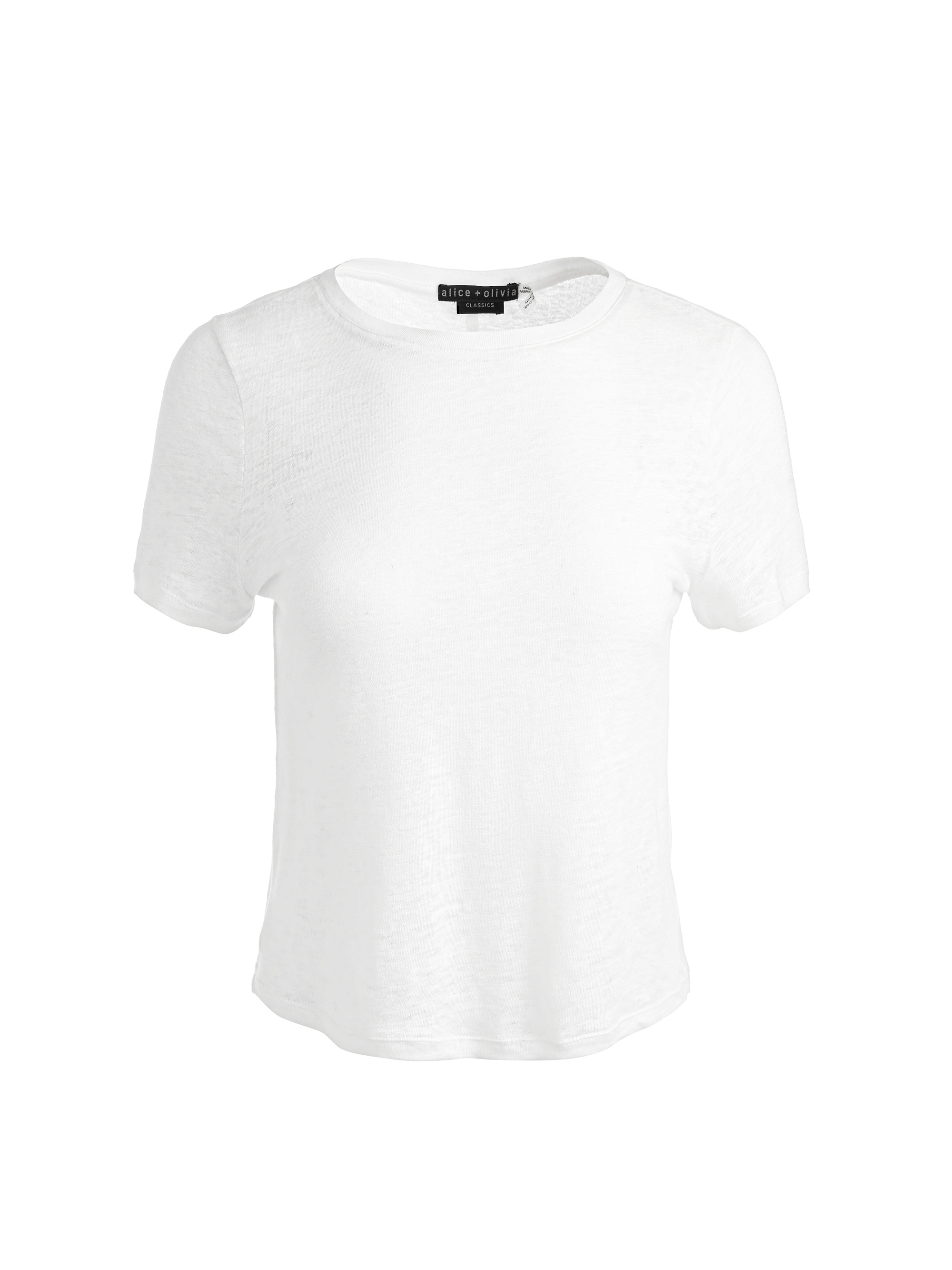 CINDY CROPPED LINEN TEE - 1