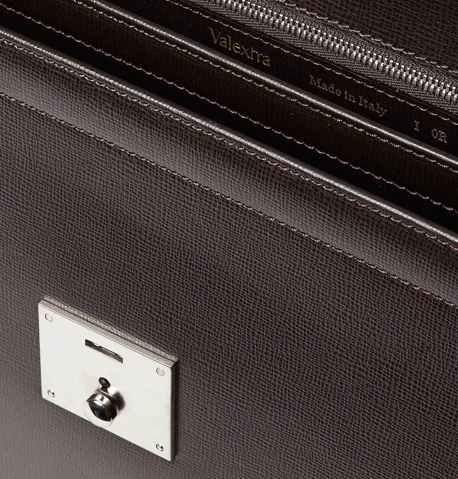 Cross-Grain Leather Briefcase - 3