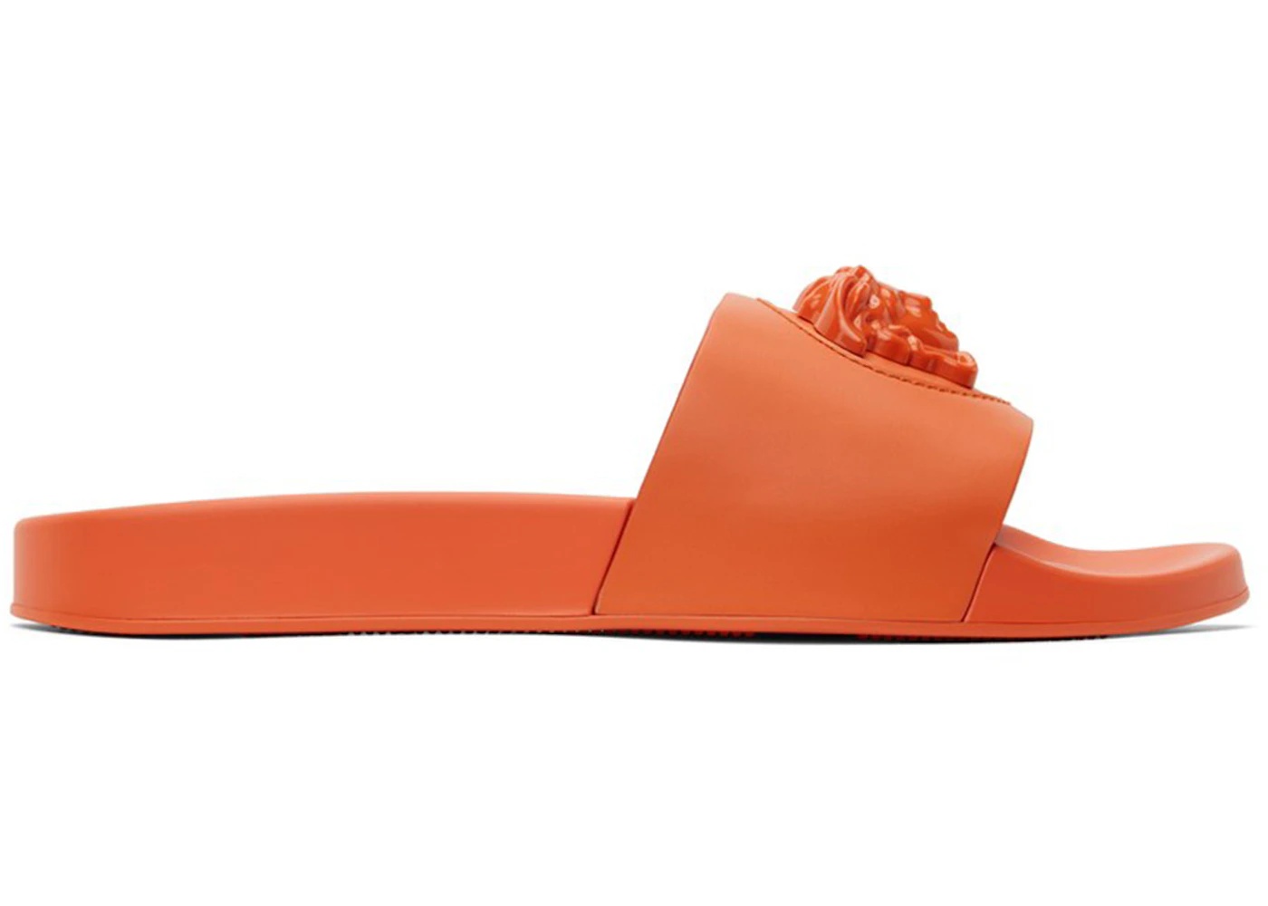 Versace Leather Slides La Medusa Orange - 1