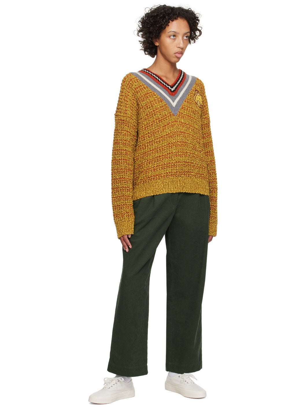 Yellow Bold Fox Head Sweater - 4