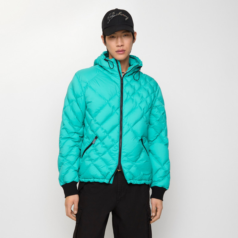 Burberry Check-stitch Nylon Doversgreen Puffer Jacket outlook