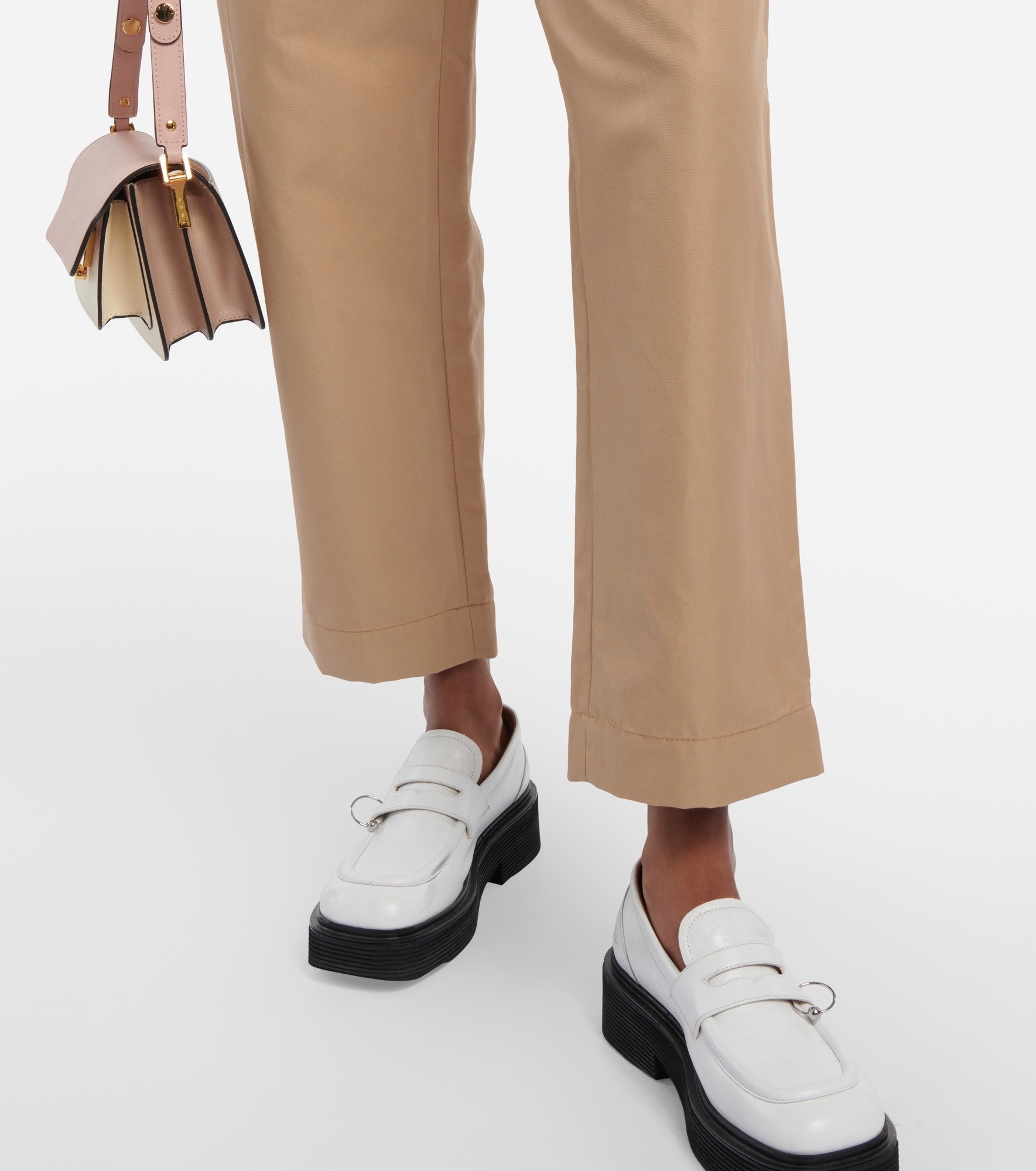 Cropped high-rise straight pants - 5