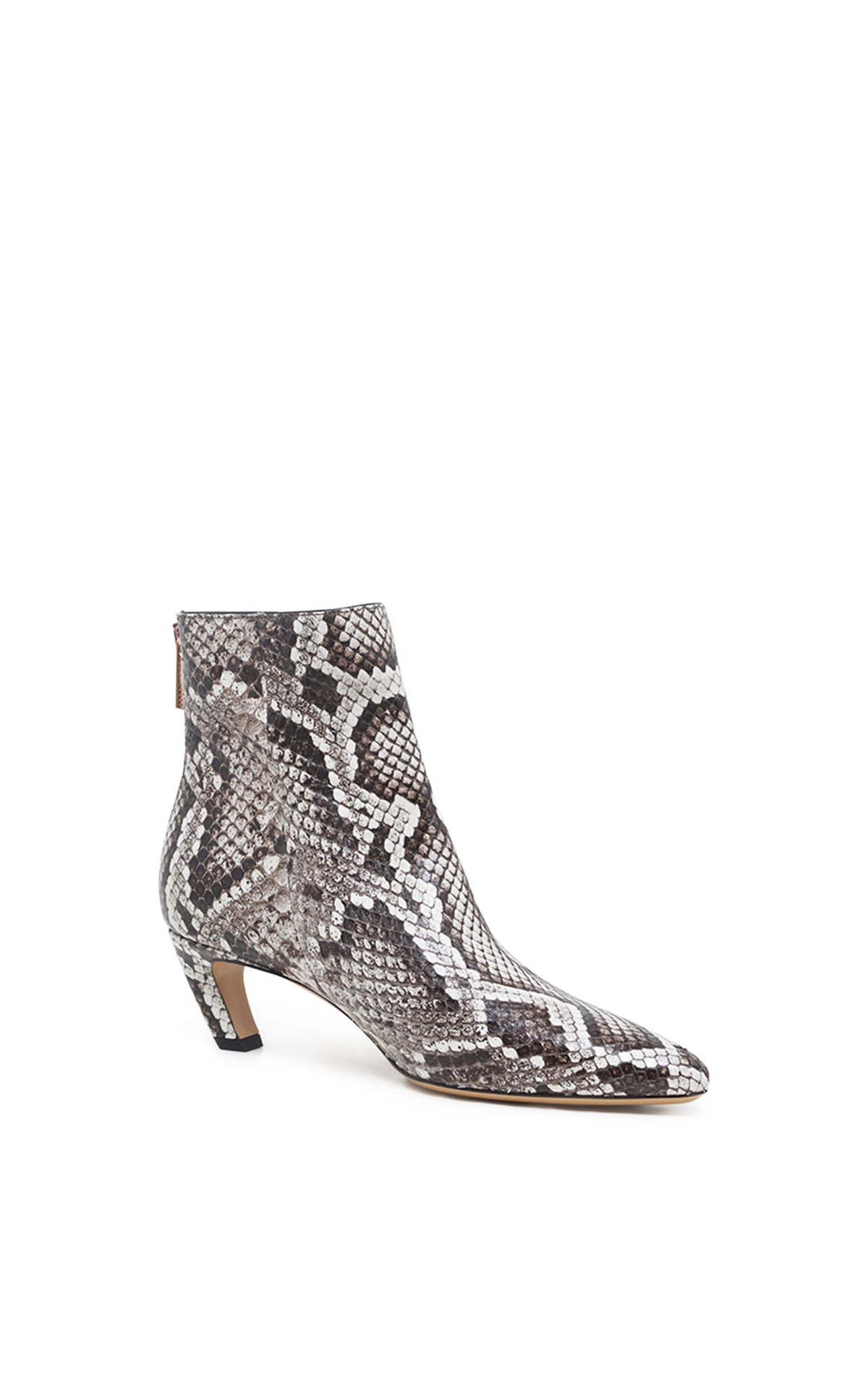 Clayton Ankle Boot in Black & White Inversa™ Snakeskin - 2
