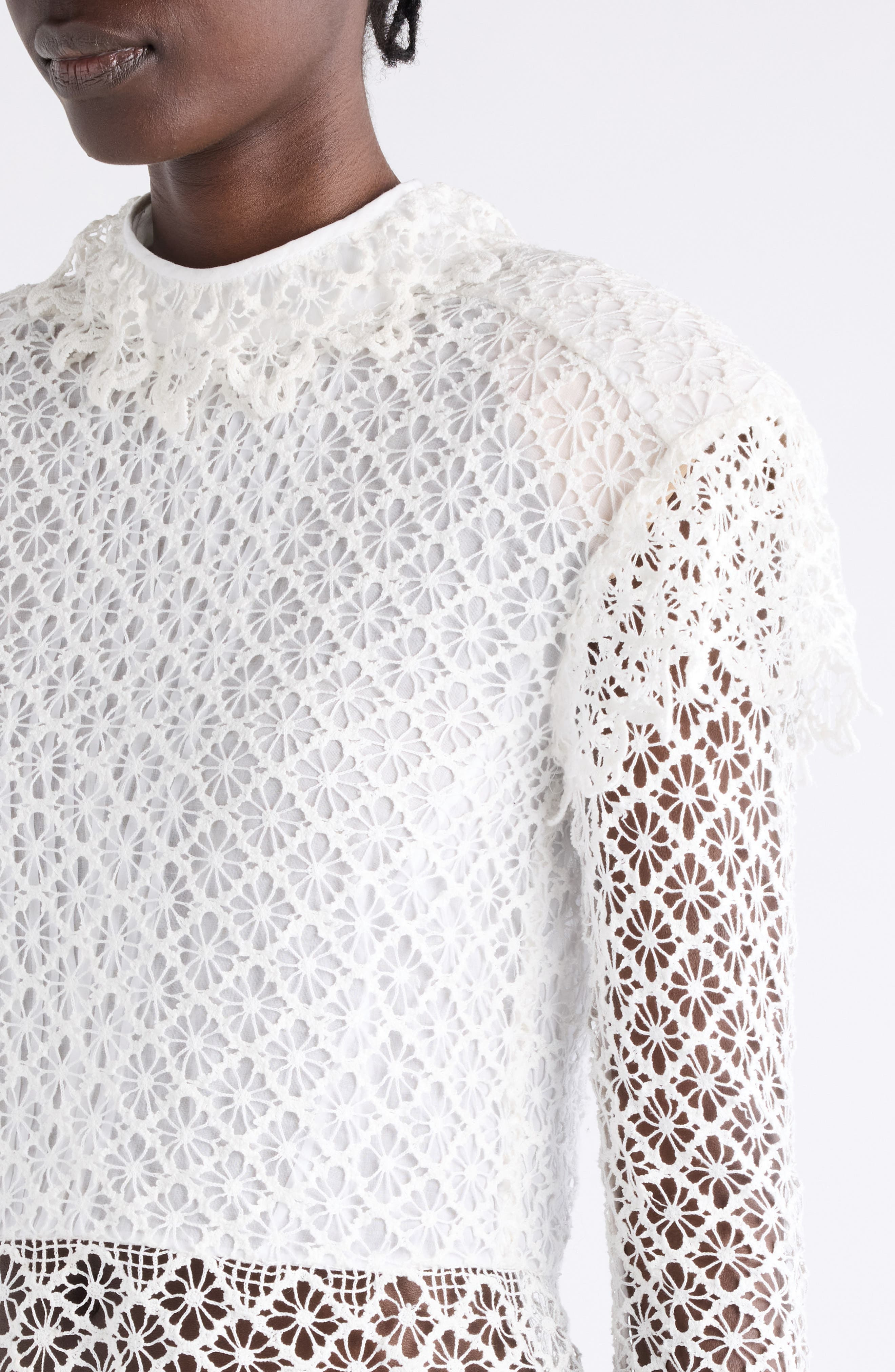 Isabel Marant Ludivine Crochet Cotton Top in Ecru at Nordstrom - 4
