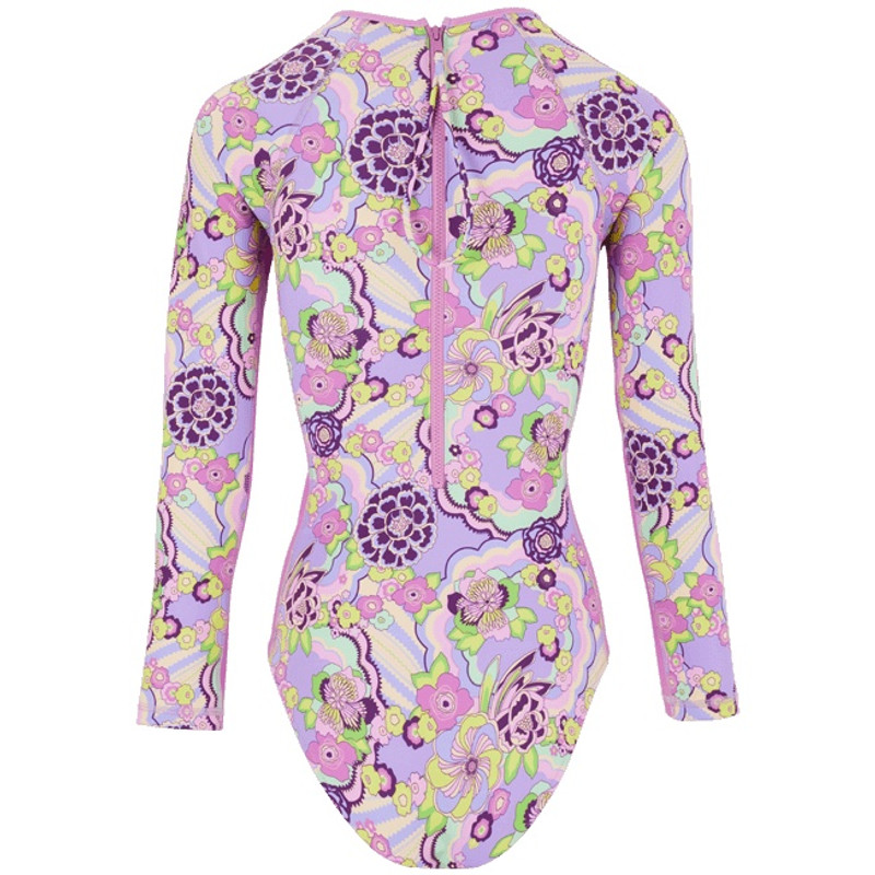 Vilebrequin Women Rashguard Long Sleeves One-piece Swimsuit Rainbow Flowers outlook