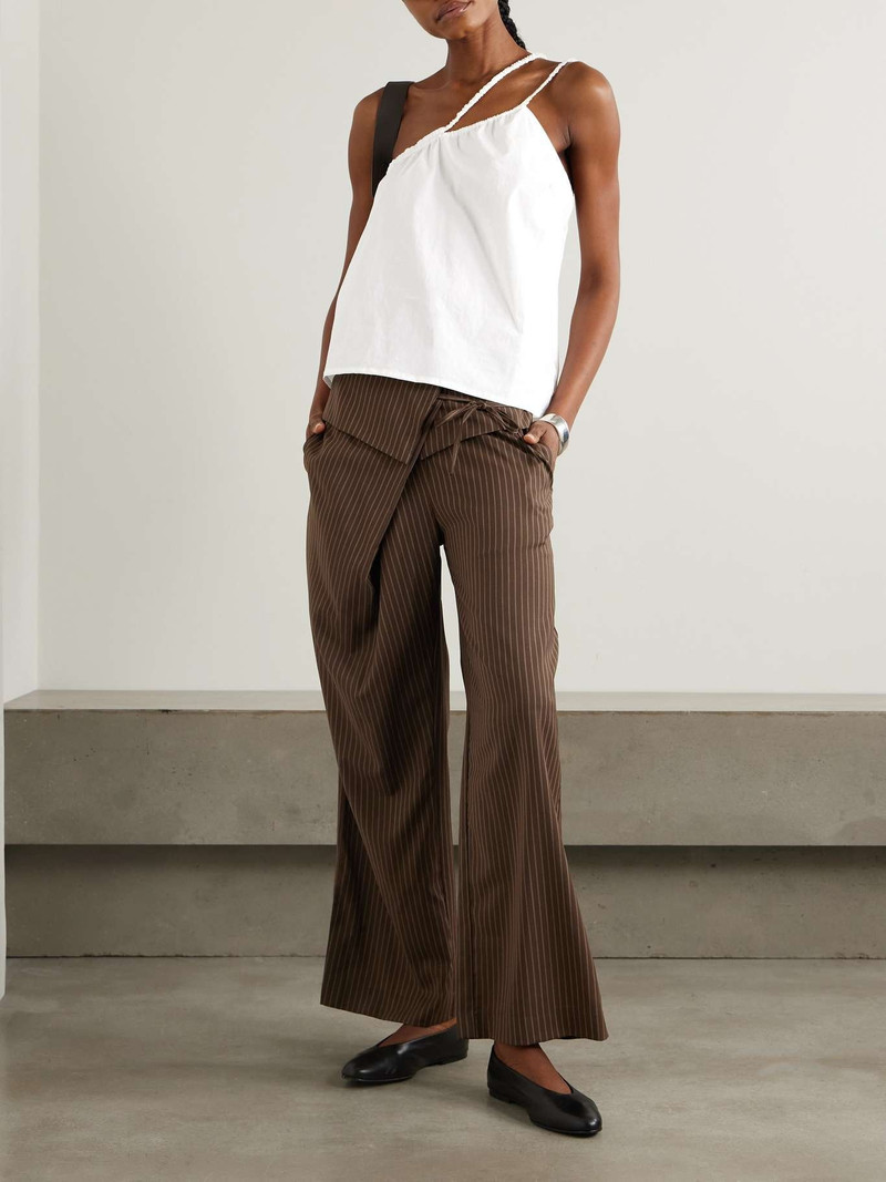 DEIJI STUDIOS One-shoulder organic cotton-poplin top White outlook