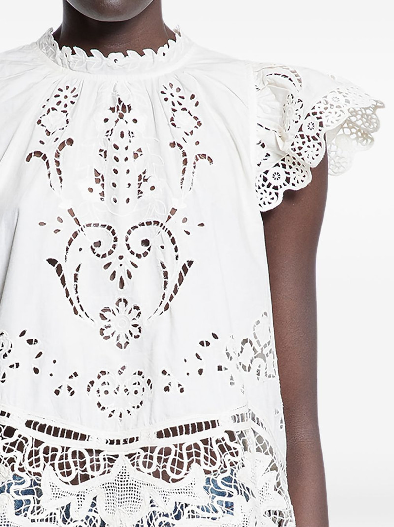 Sea lace-detail blouse outlook