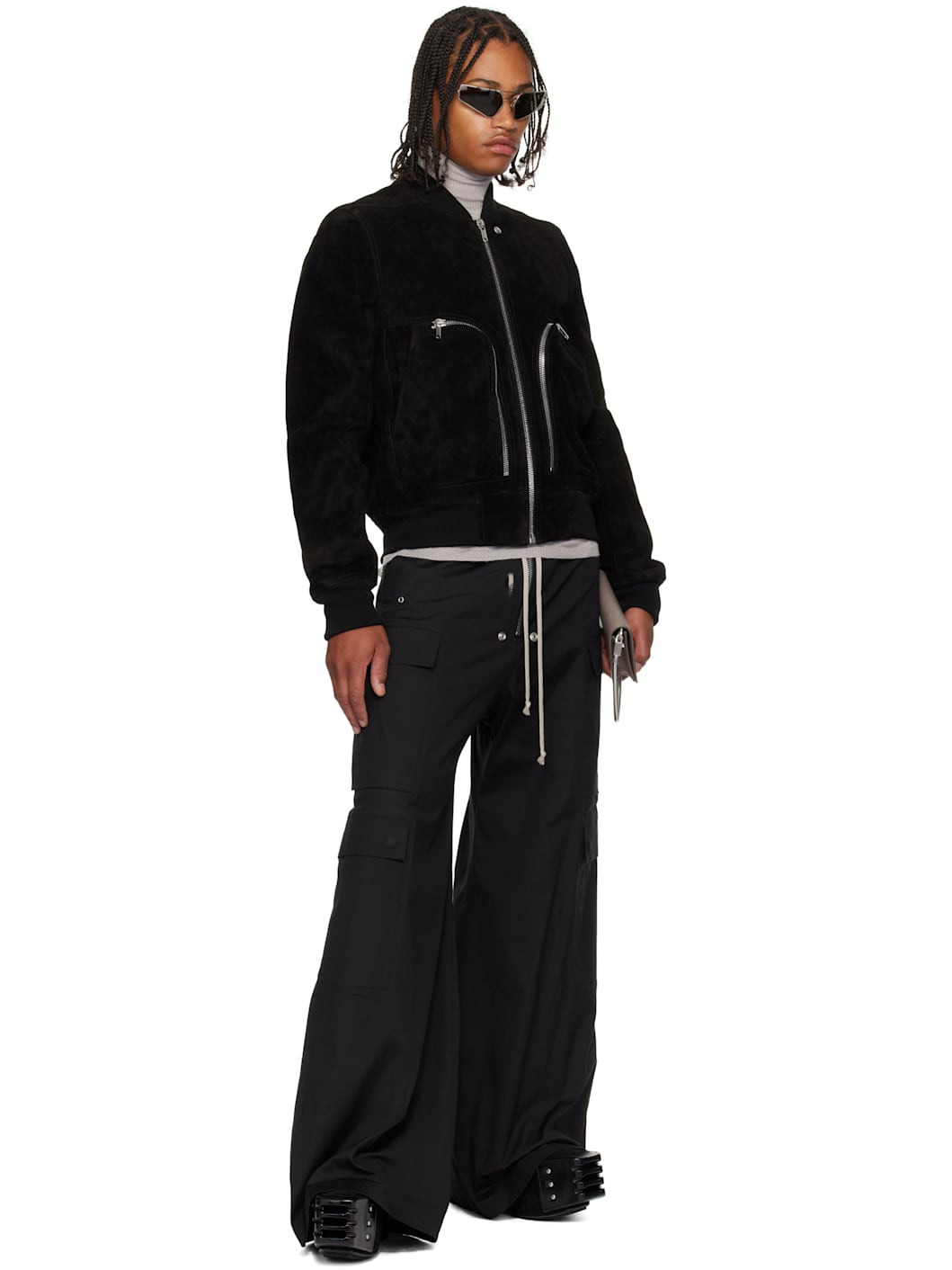 Black Concordians Bauhaus Suede Flight Jacket - 4