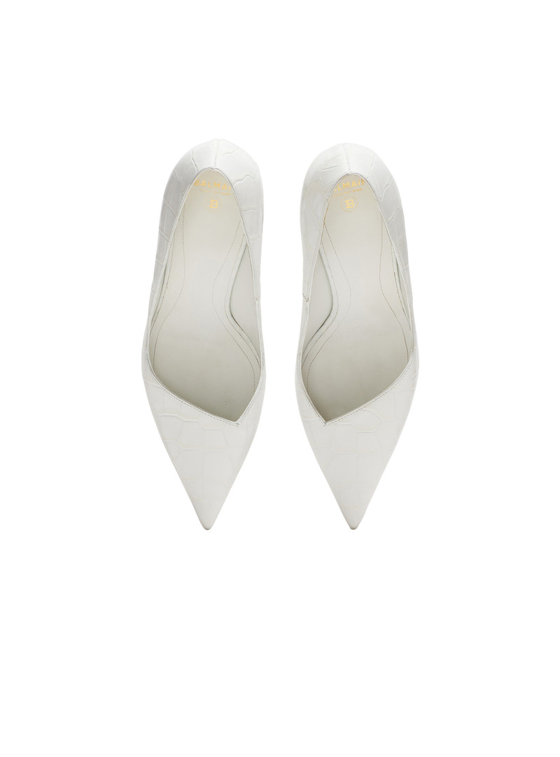 Moneta pumps in crocodile-embossed leather 3