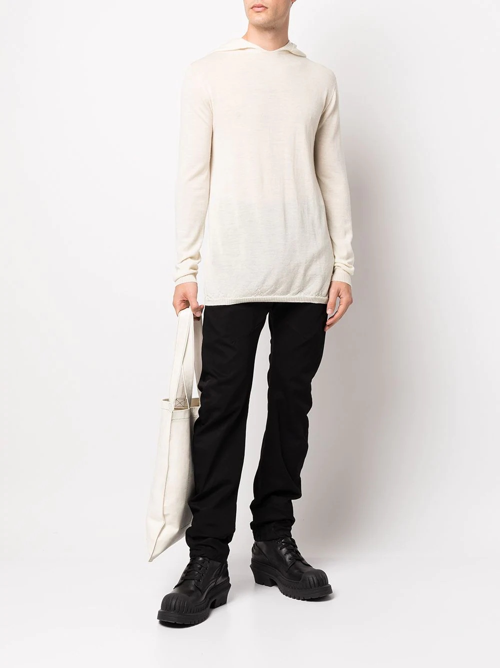 fine-knit wool hoodie - 2