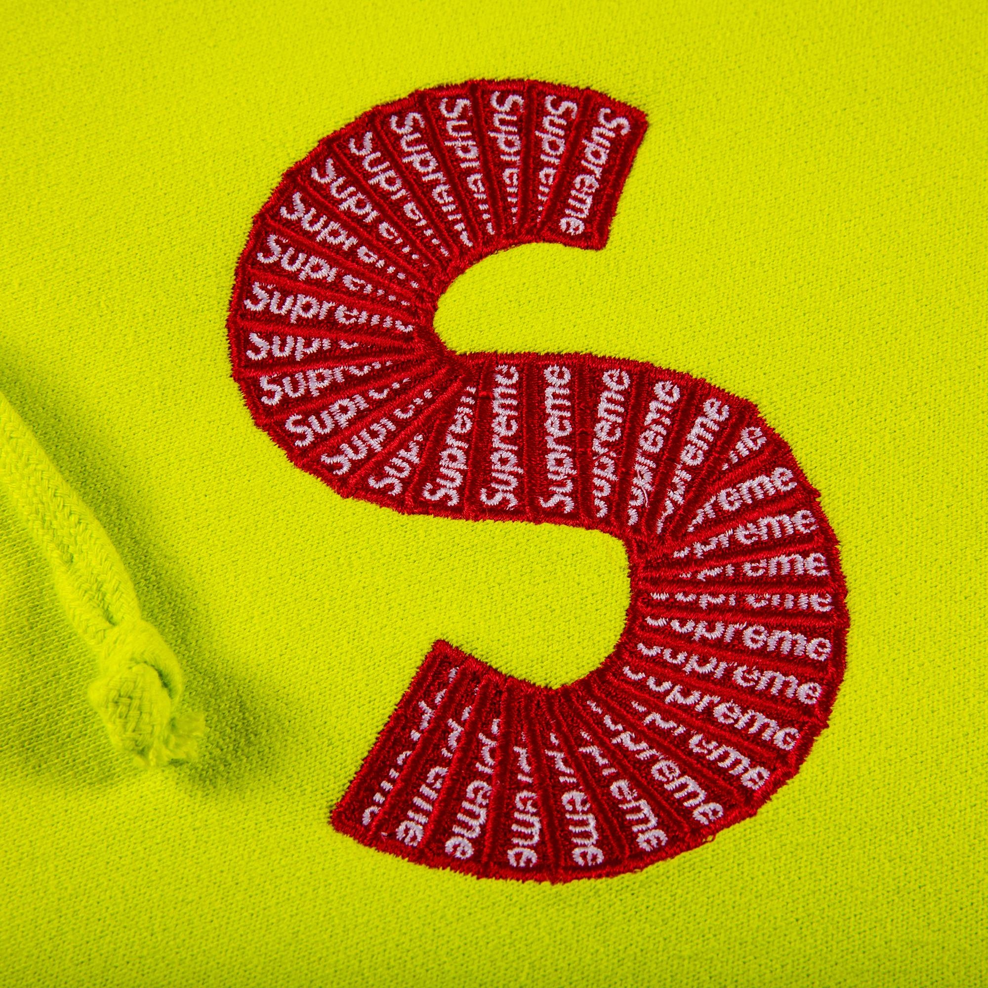 Supreme S Logo Hooded Sweatshirt 'Acid Green' - 2