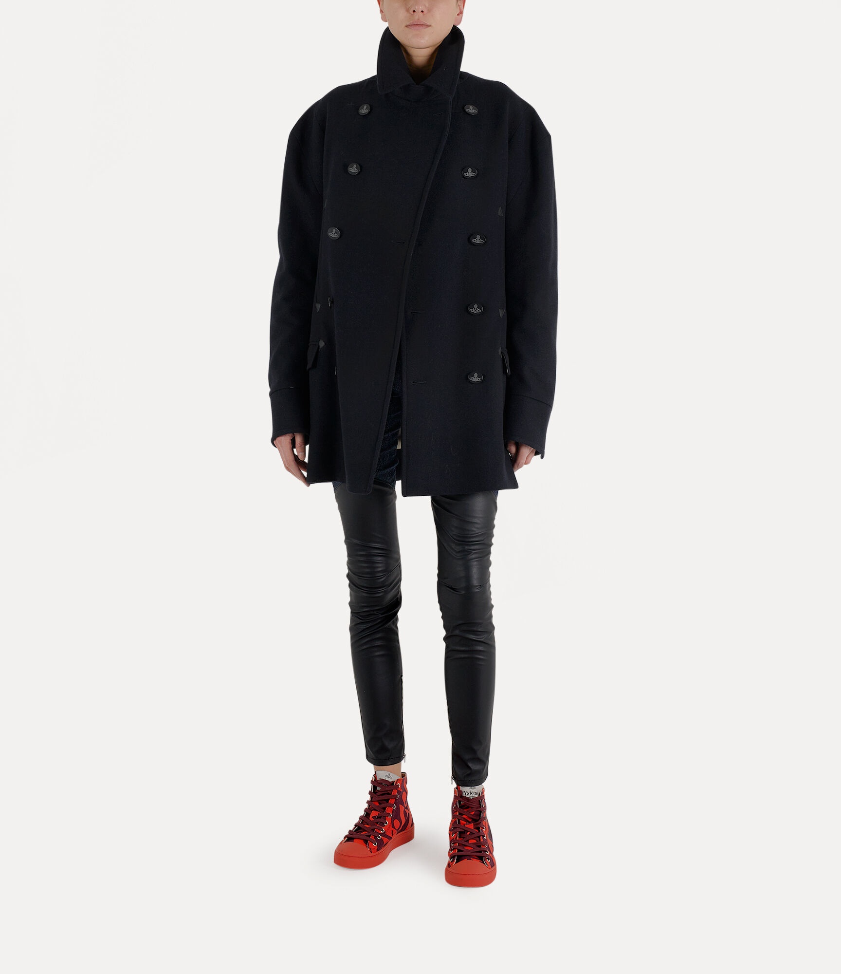 STRIPPED PEACOAT - 2