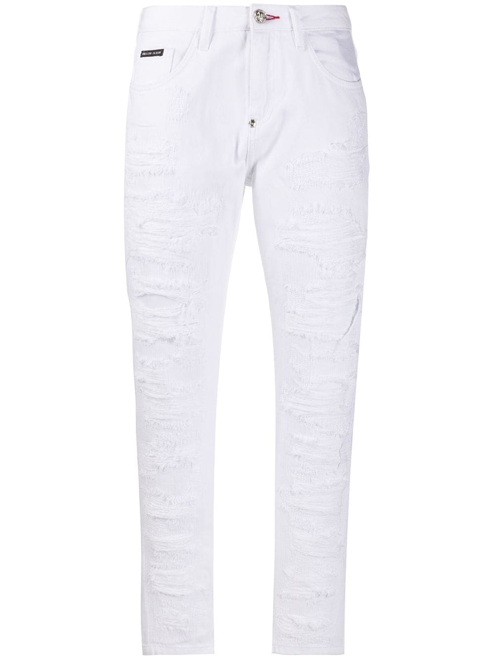 distressed slim-fit jeans - 1