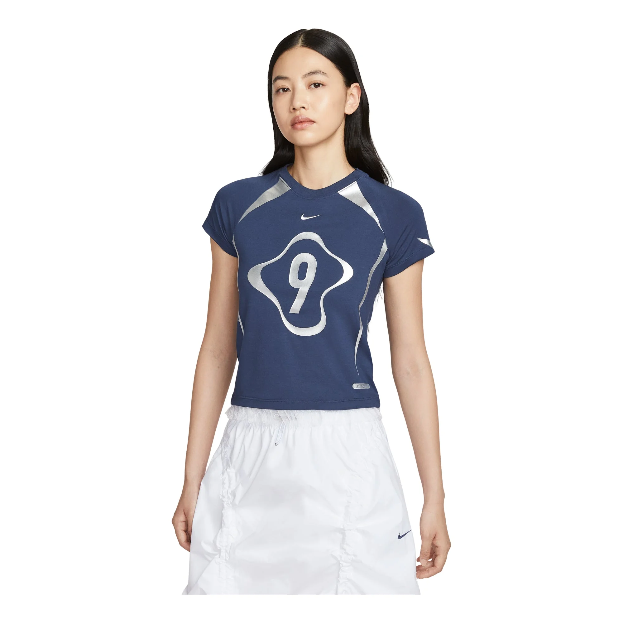 (WMNS) Nike Chill Knit Graphic T-shirt 'Midnight Blue' II1950-410 - 1