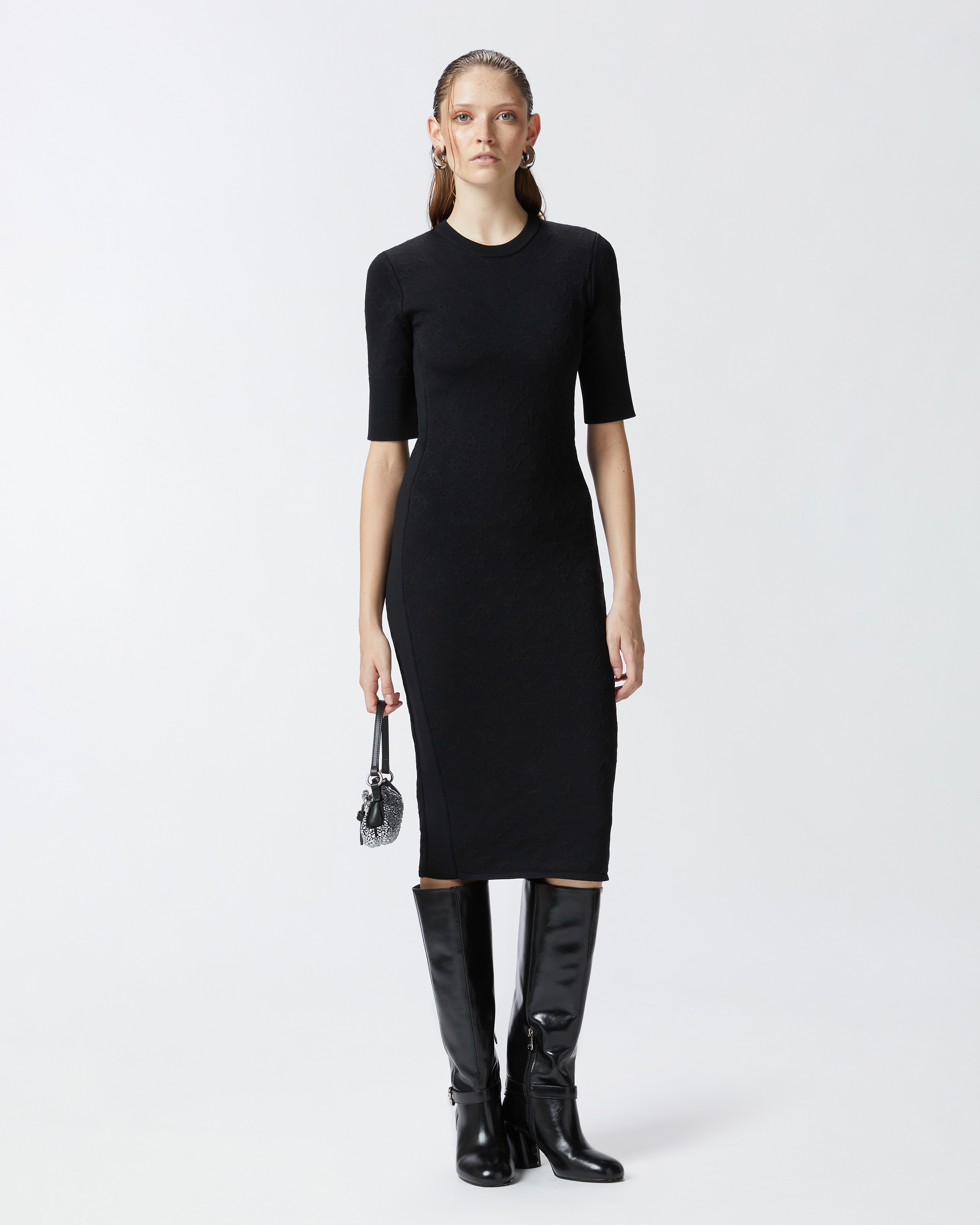 SLIM-FIT KNIT MIDI DRESS - 2
