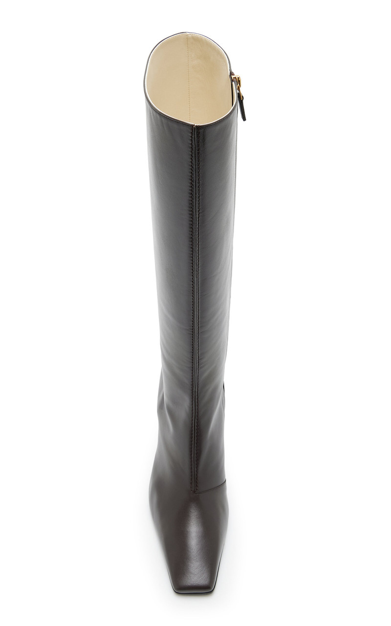 Bottega Veneta Banzai Leather Knee Boots brown outlook