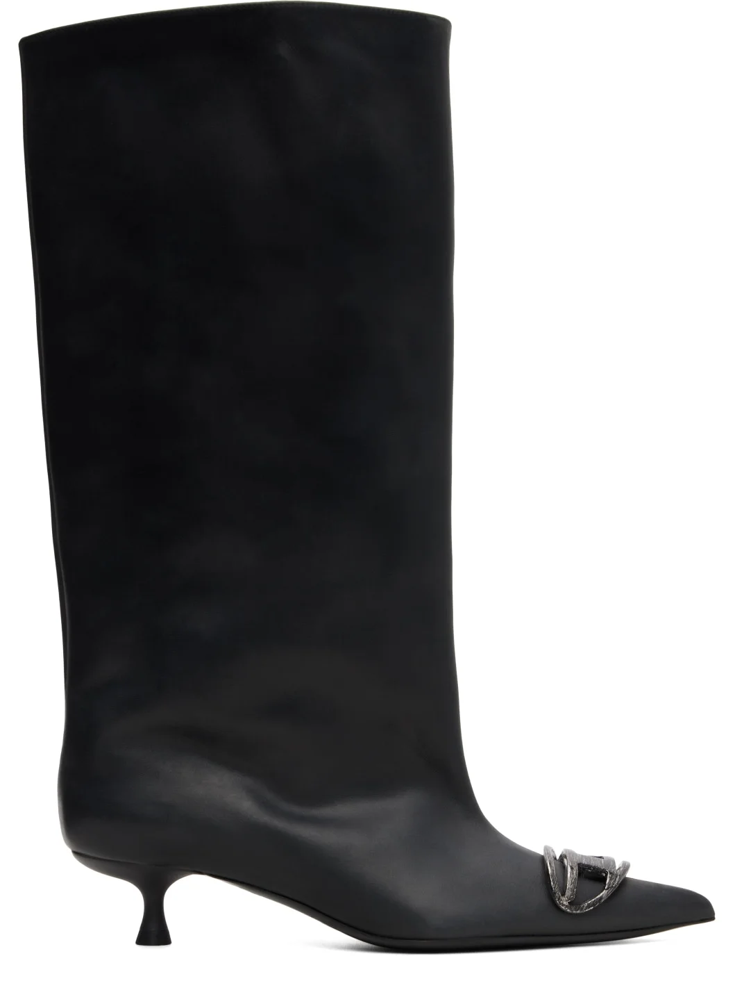 Black D-Venus Tube Knee Boots - 1